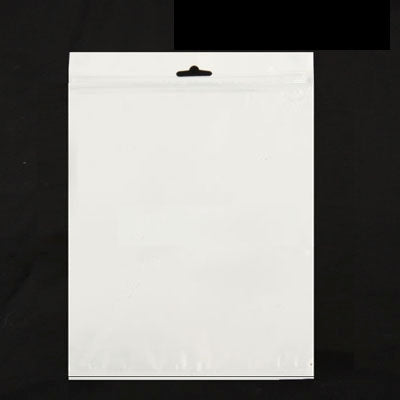 White anti-static zip-lock bag, 25 x 18cm (10.5 inch), with hanging hole