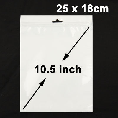 White anti-static zip-lock bag showing size 10.5 inch and 25 x 18cm