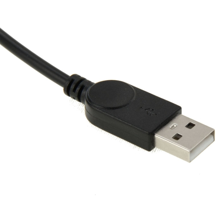 Black USB-A male connector end of the 90-degree USB 2.0 adapter cable