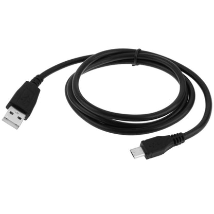 Black 1m USB to Micro USB data sync cable with USB-A and Micro USB ends