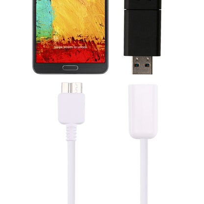 21cm white micro USB 3.0 male to USB 2.0 female OTG adapter cable with connectors