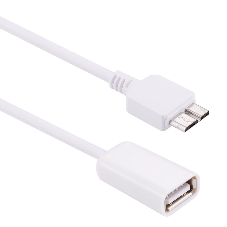 21cm white OTG adapter cable showing micro USB and USB-A female connectors