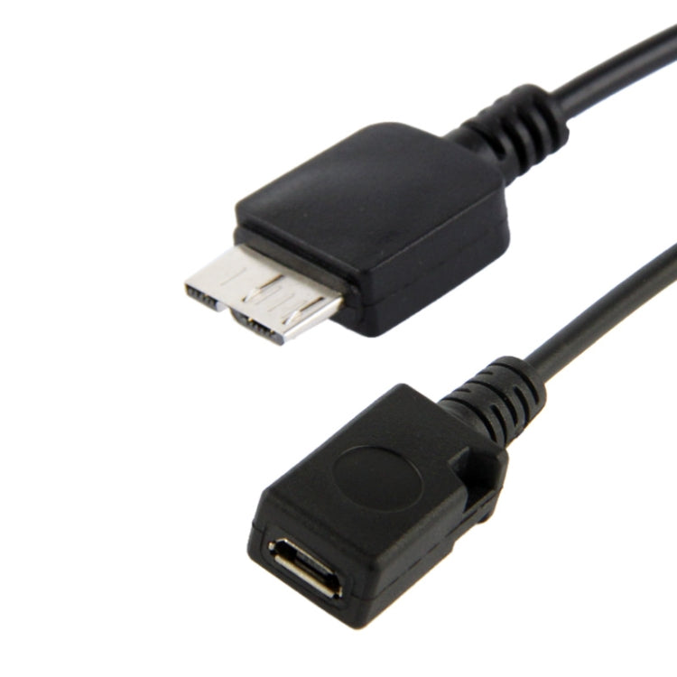 Black dual micro USB cable ends with molded connectors and textured strain relief