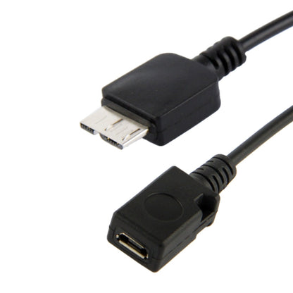 Black dual micro USB cable ends with molded connectors and textured strain relief