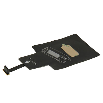 Qi wireless charging receiver flex board, black strip with beige contact pad
