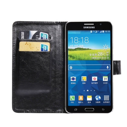 Black crazy horse texture phone wallet case open with card slot pocket