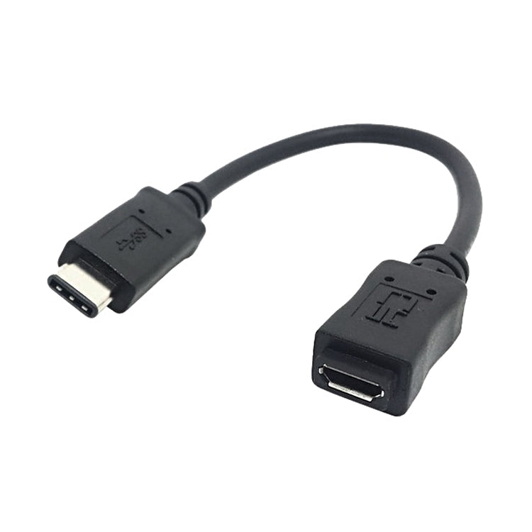 USB 3.1 Type-C male to Micro USB female adapter cable, black, 20cm