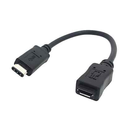 USB 3.1 Type-C male to Micro USB female adapter cable, black, 20cm