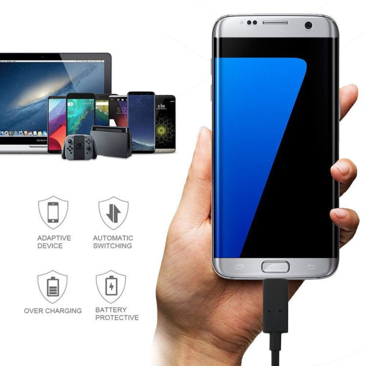 USB Type-C cable plugged into a smartphone for charging