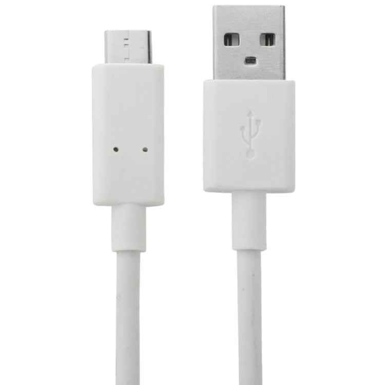 White USB-A to USB Type-C cable with molded connectors, 1 m length