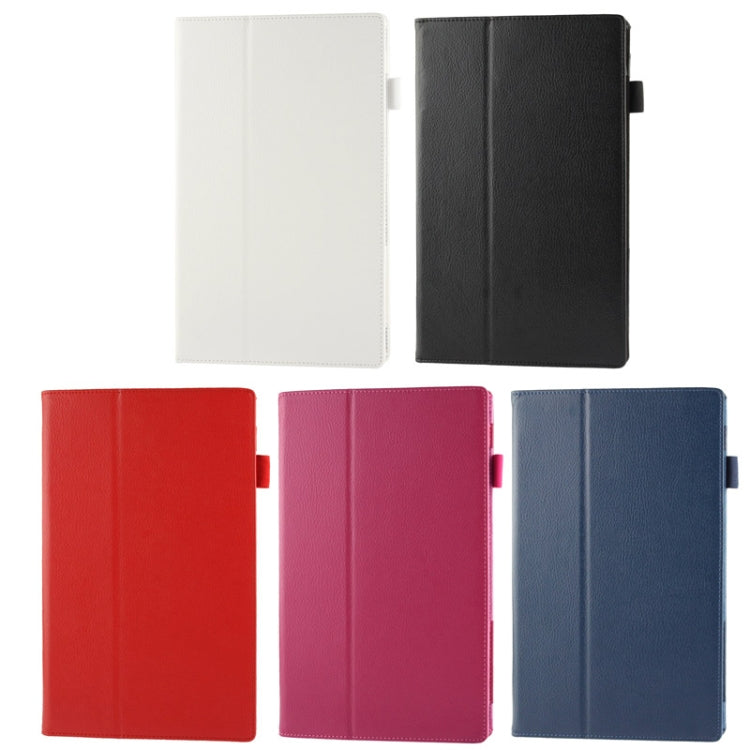Litchi-textured leather folio tablet cases in multiple colors with side strap