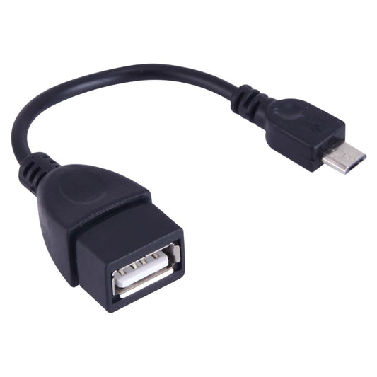 USB OTG adapter cable with USB-A female and micro-USB connector, black