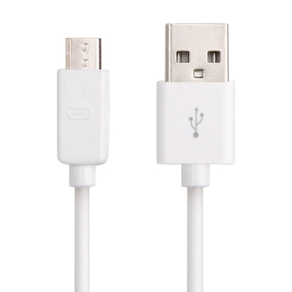 White micro USB data cable with USB-A connector, 1 m length