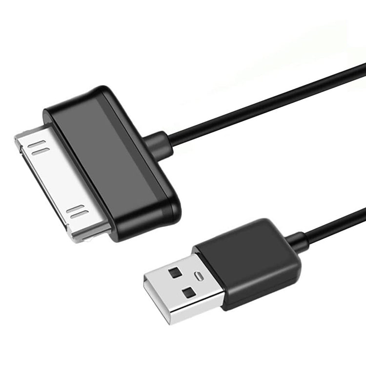 Black USB-A to device charging cable with two molded plug ends