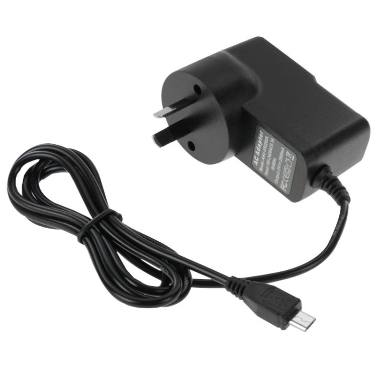 Black AU plug wall charger with micro USB cable for DC 5V 2A