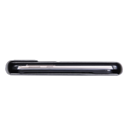 Tablet case edge view with slim profile and hinge channel