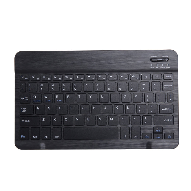 Black keyboard tablet case with full QWERTY keycaps and trackpad area