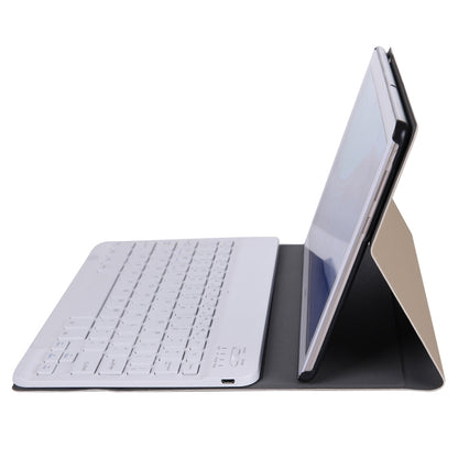 Light keyboard tablet case with dark stand and angled tablet holder