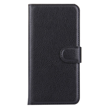 Black litchi-texture flip leather case for Galaxy S6 with foldover closure tab