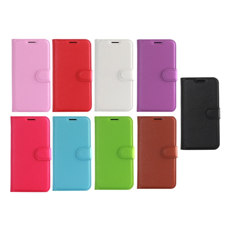 Assorted color litchi-texture leather flip phone cases for Galaxy S6 with wallet flap