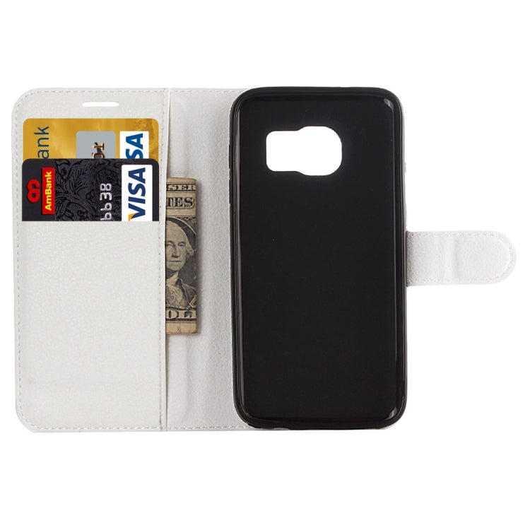 White flip leather wallet case with card slots and phone back cover view