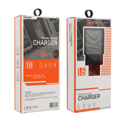 18W travel home USB fast charger retail box with EU plug packaging