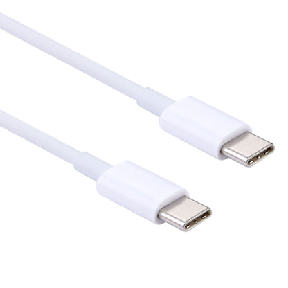 USB-C to USB-C cable with white housings and metal Type-C male plugs