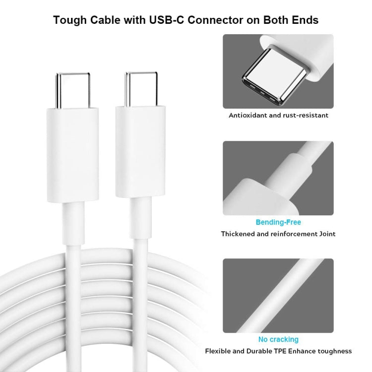 USB-C adapter cable with USB-C connectors on both ends and reinforced joints