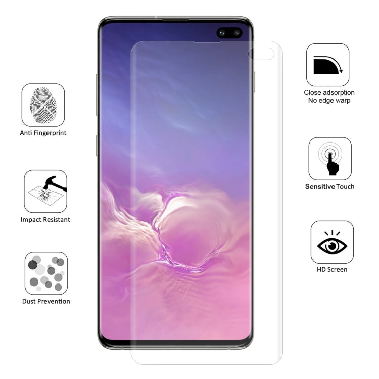 Hydrogel full-screen protector for Galaxy S10+ on phone front