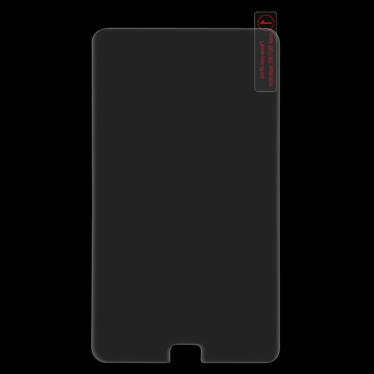Tablet tempered glass screen protector with rounded cutouts and dark backing