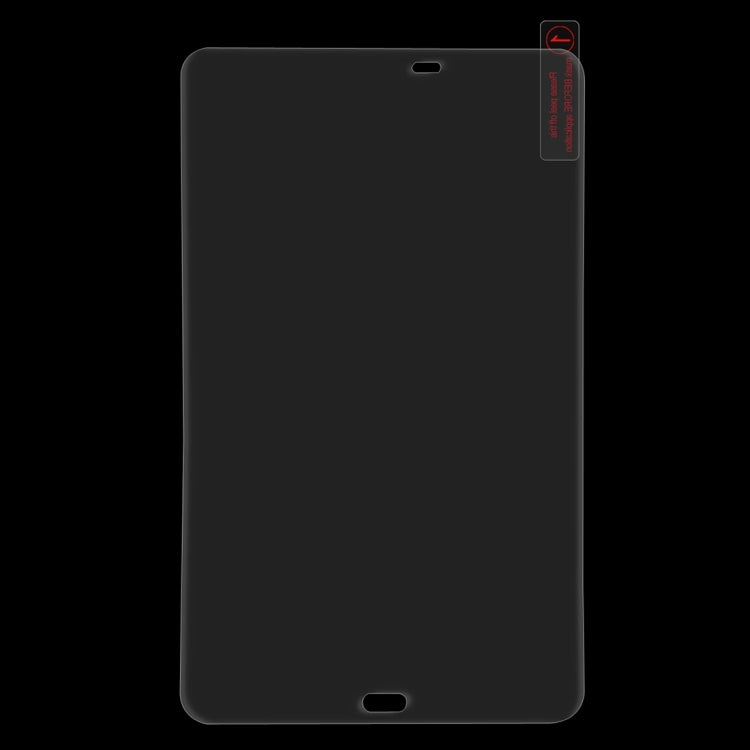 Black tempered glass screen protector with cutout for tablet speaker