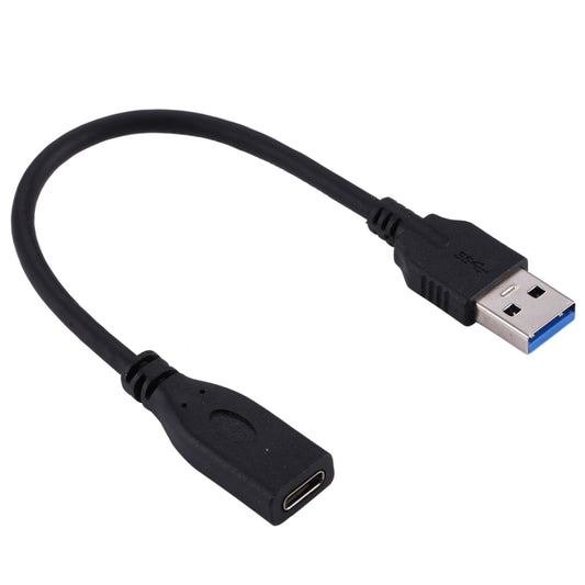 USB 3.0 to USB-C adapter cable with black USB-A plug and USB-C female port