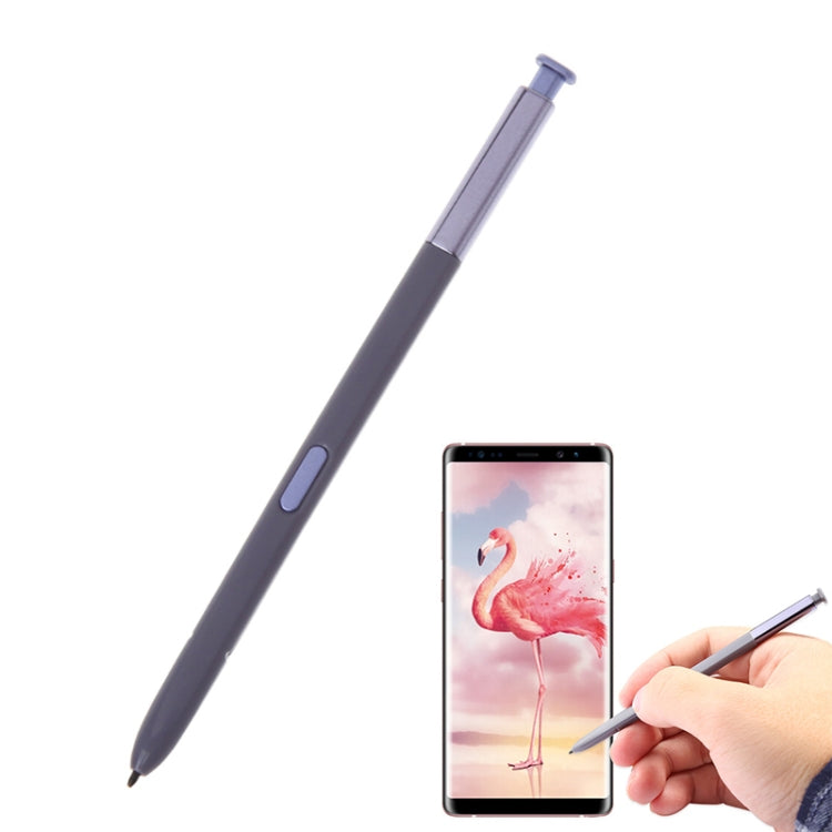 Lavender touch stylus S Pen for Galaxy Note 8 with a hand writing on the phone
