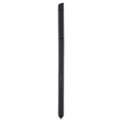 Black touch stylus pen upright, with textured handle and pointed tip