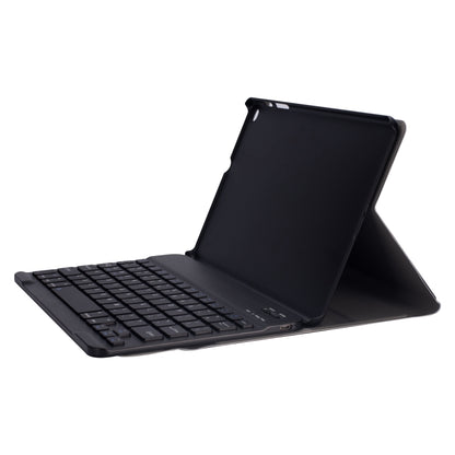 Black detachable Bluetooth keyboard tablet case with tablet on angled stand