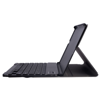 Black keyboard-and-stand tablet case with angled viewing support