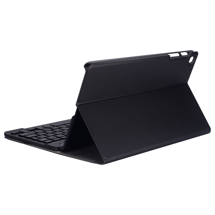 Black tablet case with detachable Bluetooth keyboard and viewing stand