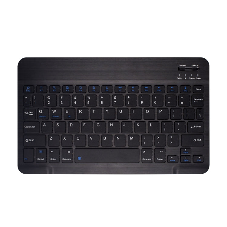 Black Bluetooth keyboard for tablet case, top view with keys