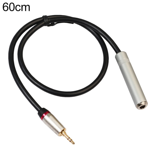 60cm 3.5mm male to 6.5mm female audio adapter cable with silver connectors