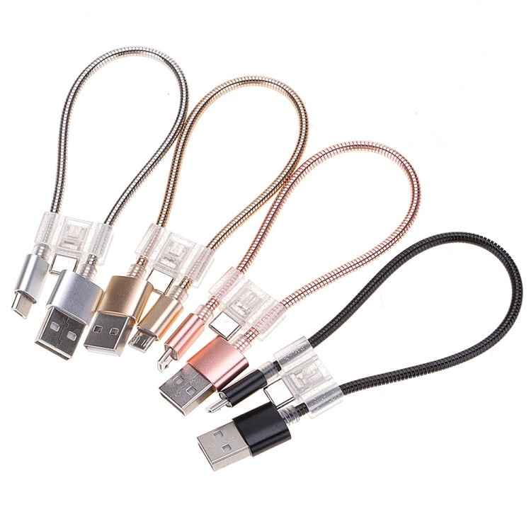 Set of flexible USB-A charging/data cables with different colored connectors