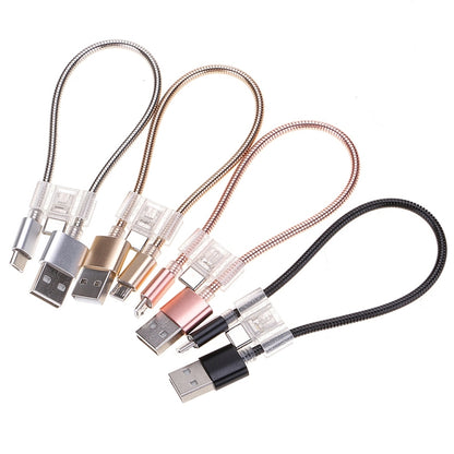 Set of flexible USB-A charging/data cables with different colored connectors