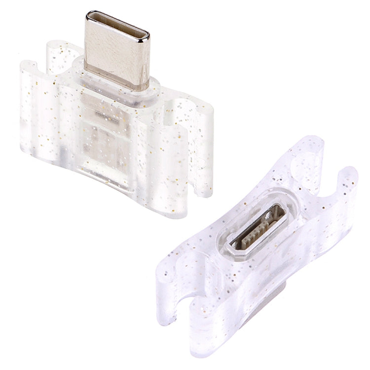 USB charging cable ends with clear protective housings and matching connectors