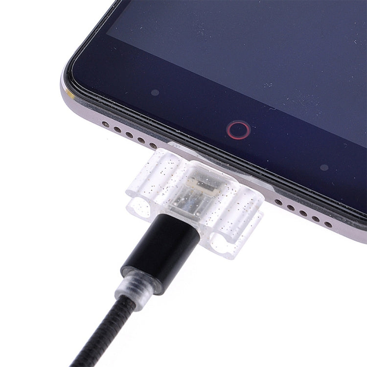 Micro USB connector on a flexible braided charging cable