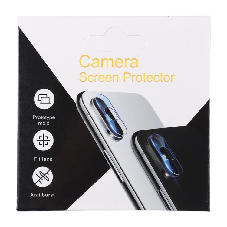 Camera lens film packaging box, white and black, shows lens protector preview
