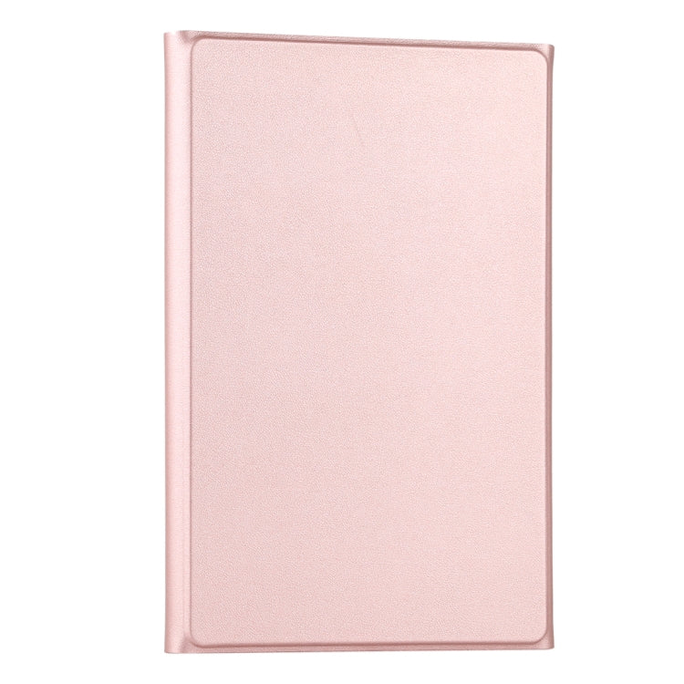 Rose gold tablet case cover with smooth leather-style front panel and side edge