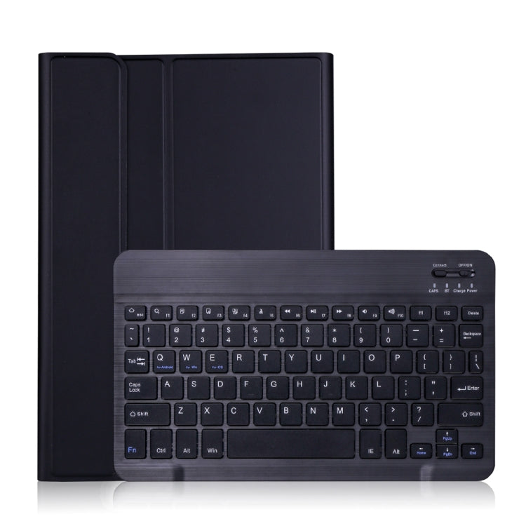 Black detachable keyboard tablet case with pen holder and elastic strap