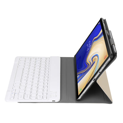 White detachable Bluetooth keyboard tablet case with fold stand and tablet attached