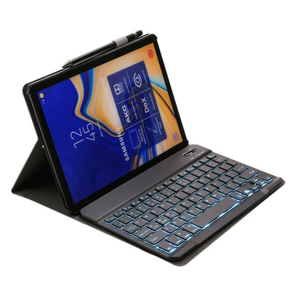 Black Bluetooth keyboard case with tablet screen and folding stand