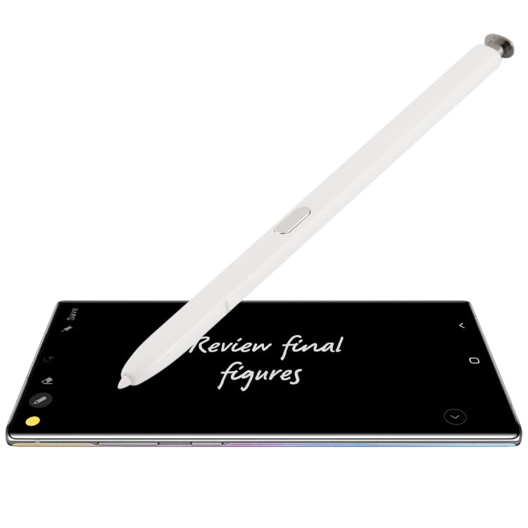 Capacitive touch screen stylus pen, white with side button