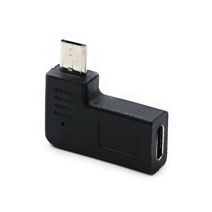 Black elbow USB adapter with metal plug and micro-USB output port